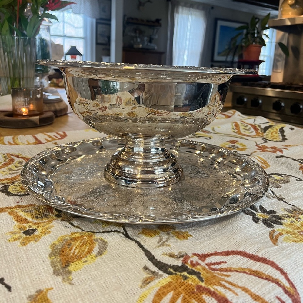 Vintage Silver Plated Punch Bowl